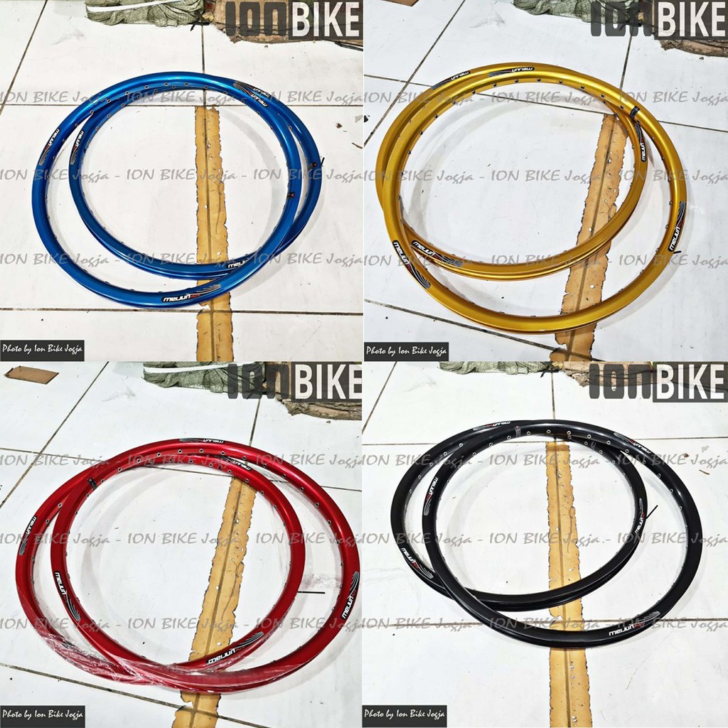 sepasang velg meijun 20 406 32 hole - rim rims sepeda lipat seli 20 murni 1.50 32H H ringan eyelet
