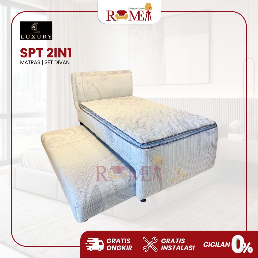 Rumea - Kasur Springbed Luxury Royal Matras Set Divan Pontianak Anti Slip Soft Touch Garansi 15 Tahu
