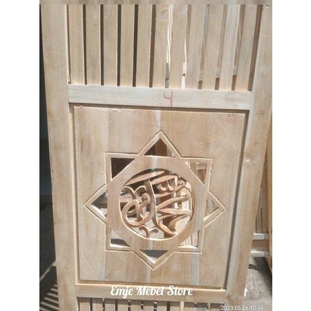 Free ongkir  Sketsel Jati Penyekat Ruangan Kayu Pembatas Dapur Dinding Ukir >