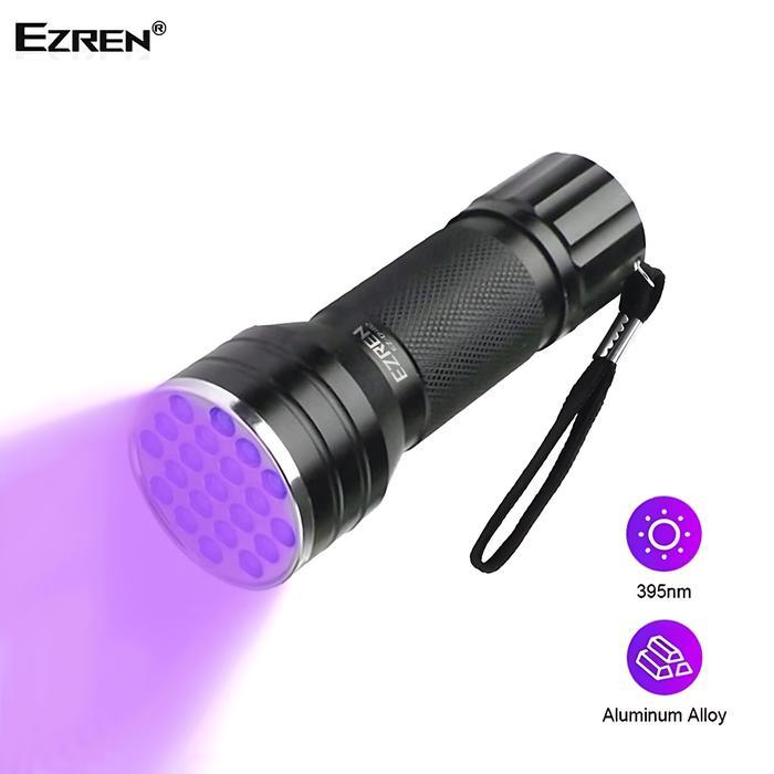(Time Sport Store) Ezren EZ-0482 Senter Lampu UV Ultraviolet 21 LED Money Detector