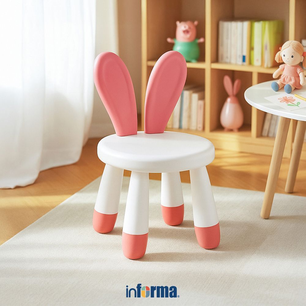 Informa Kira Kursi Anak Bunny - Merah Bata Tempat Duduk Anak Kids Chair Bangku Sandaran Bangku Anak 
