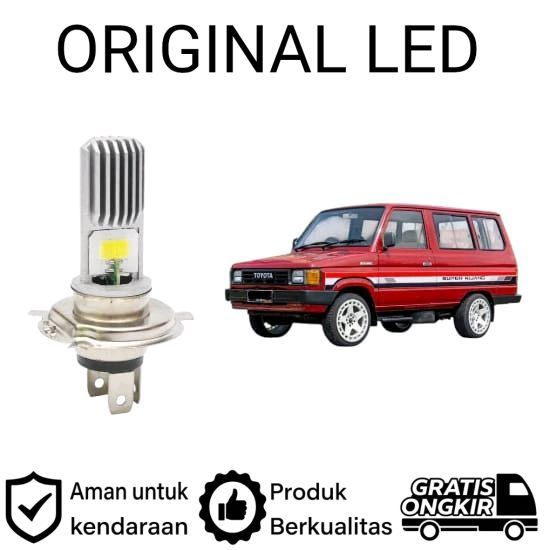 AM 2pcs Lampu Utama LED H4 COB Mobil Toyota kijang Super