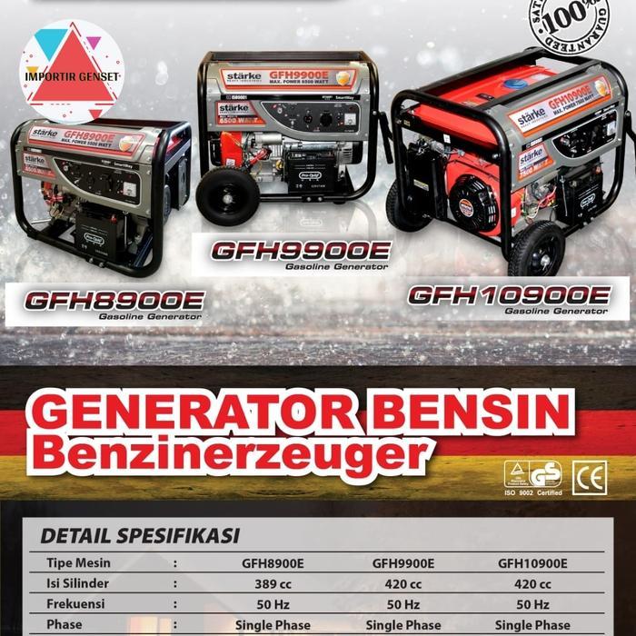 GENSET 7000 WATT MAKS 7500 WATT  / GENSET OPEN 7000 WATT BENSIN STARKE GFH10900