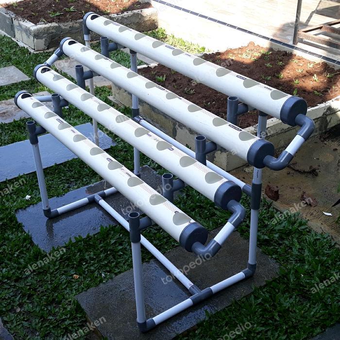 Instalasi Hidroponik Set NFT & DFT 2 inchi + Rangka + Pompa + Netpot