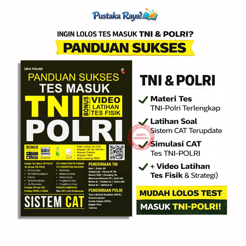 BUKU TNI POLRI - BUKU PSIKOTES TNI POLRI - PANDUAN SUKSES TES MASUK TNI POLRI SISTEM CAT