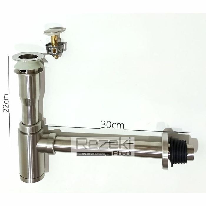 Sifon Botol Angsa Wastafel Stainless - Sifon model Pencet - Pembuangan Wastafel - Sifon-Sus304