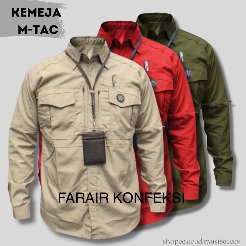 SYAZIAS KEMEJA TACTICAL M TAC LENGAN PANJANG PRIA WANITA / BAJU KEMEJA TACTICAL TANGAN PANJANG