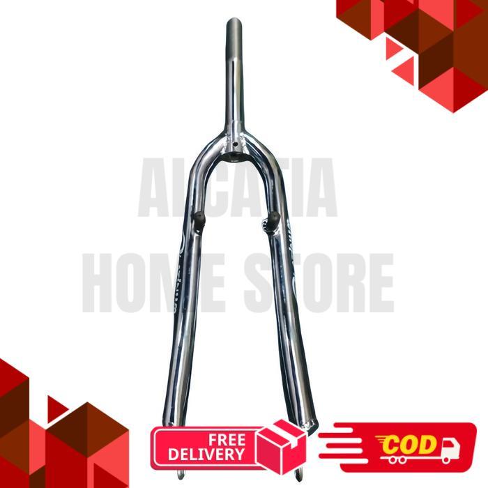 Fork 26 Inch Platinum CP Steel Taiwan for MTB 26 / Federal - Standar 25.4 Drat Silver Rigid Pivot - 