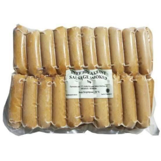 Kansas smoked beef breakfast sausage sosis sapi asap 1kg