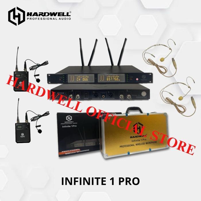 Mic Wireless Hardwell Infinite 1 Pro Original 2 Mic Clip On & 2 Mic Headset