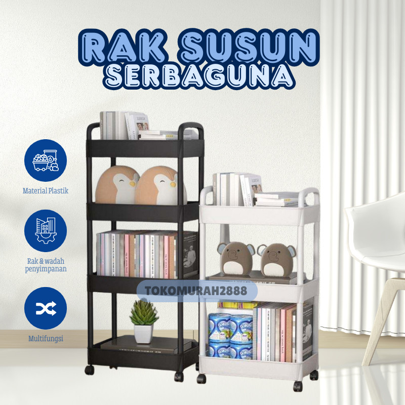 RAK PLASTIK SUSUN/ RAK PENYIMPANAN / RAK BUMBU / RAK DAPUR / RAK DAPUR SERBAGUNA/RAK DAPUR MINI 2 SU