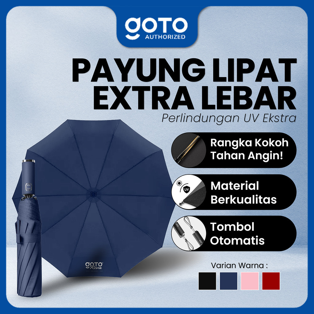 Payung Lipat Umbrella Otomatis Polos Besar Anti UV Jumbo
