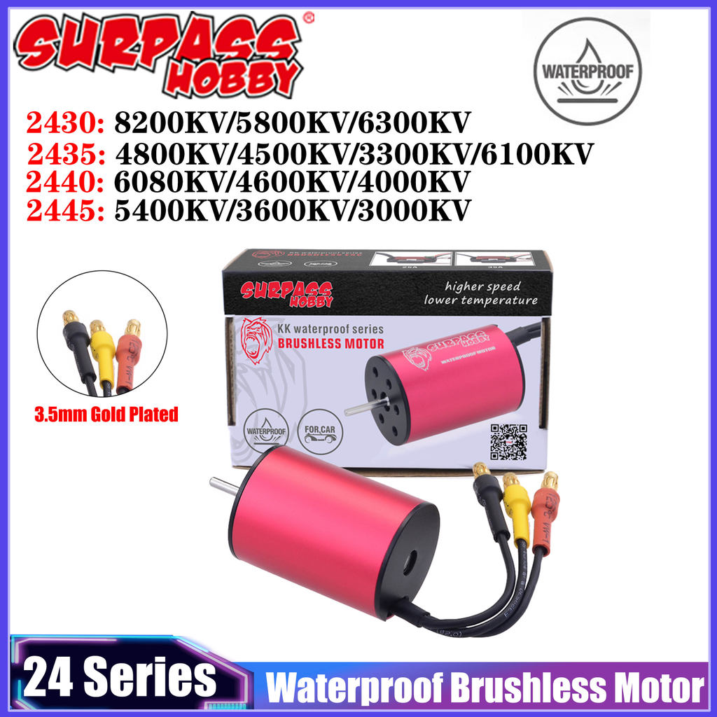SURPASS HOBBY 2430 2435 2440 2445 8200KV 6300KV 4800KV 3600KV Waterproof Brushless Motor for 1/16 1/