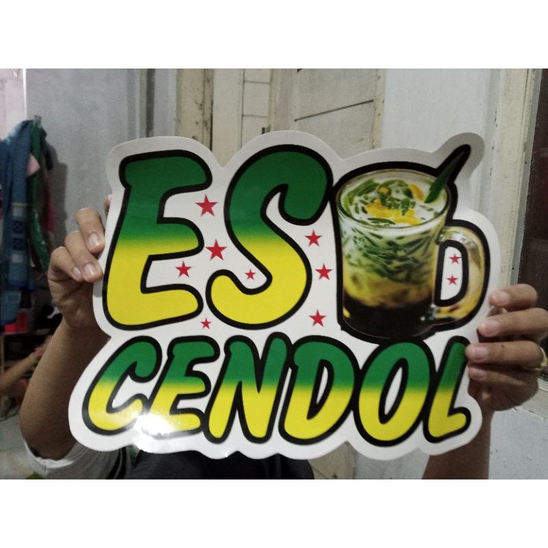 Stiker Kaca Gerobak Es Cendol Warna-Warni