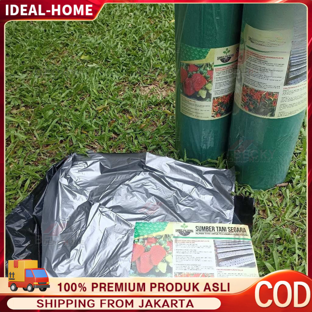 Idealhome PLASTIK MULSA HITAM PERAK 500 METER MTR