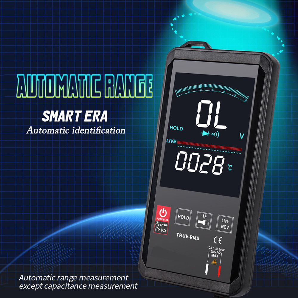 KKM128 4.7 In Touing Color Screen Ultra-thin Multimeter Voltage Frequency Capacitance Resistance Met