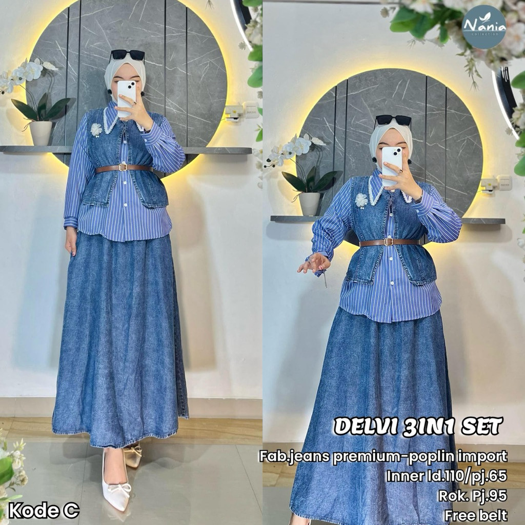Delvi 3in Set  Nania• Setelan Rok Best Seller er elrumi