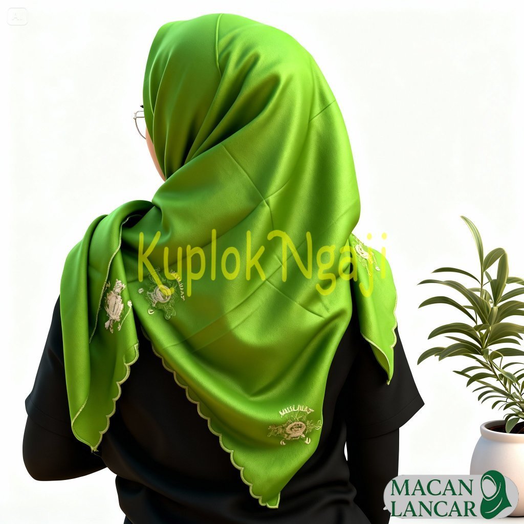 Hijab Bordir Logo Muslimat NU Premium Kerudung Jilbab Elegan | Kerudung Hijab Bordir Logo Muslimat