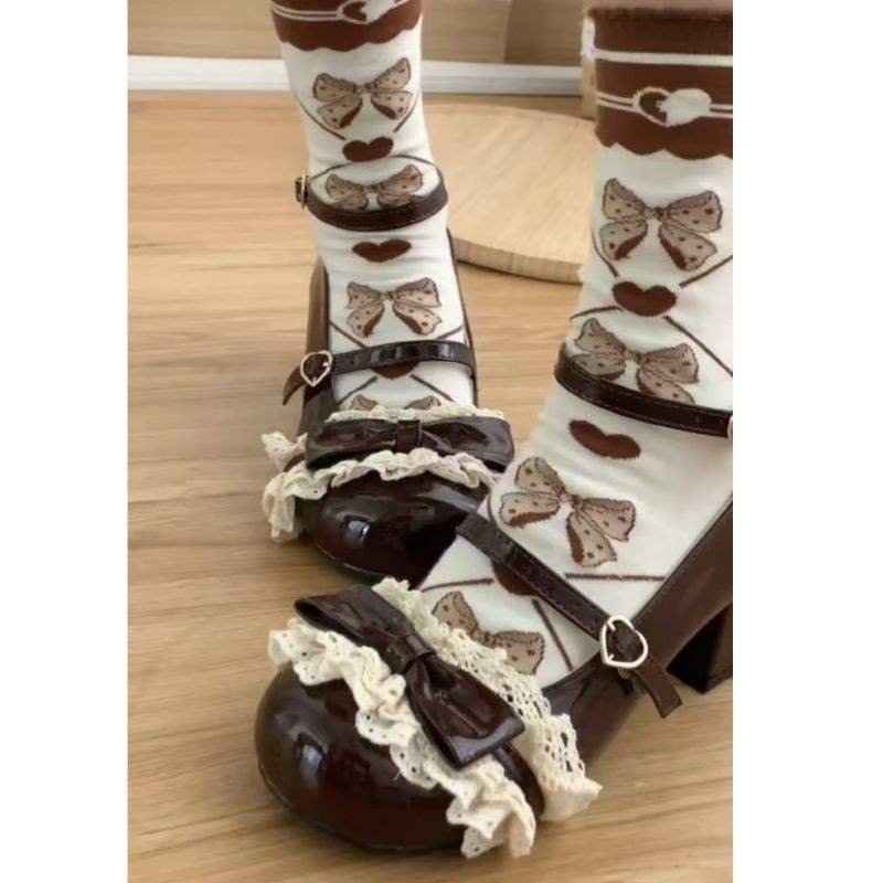 Cute Lolita Doll Low Heel Flat Round Toe Shoes Cute Sweet Girl Lolita Shoes