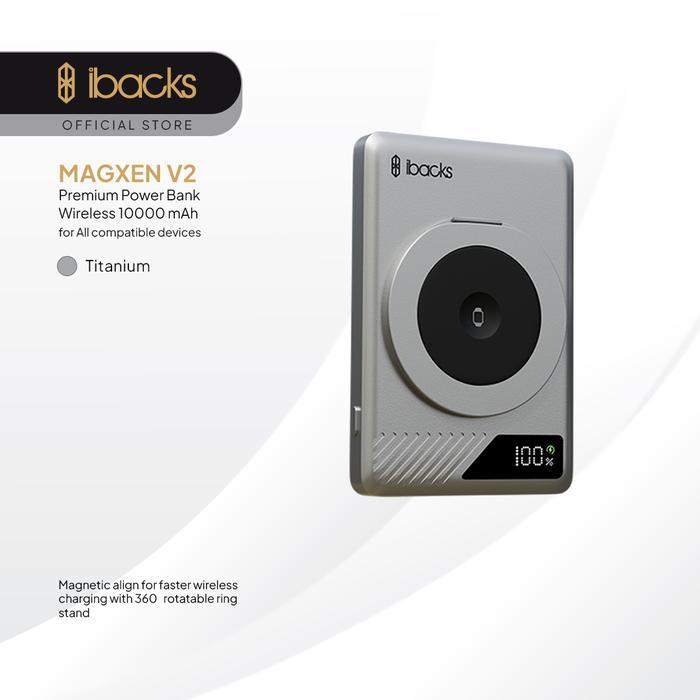 Ibacks Magxen V2 Powerbank wireless 10000mah Travel to Go compatible for handphone/ smartwatch/ TWS 