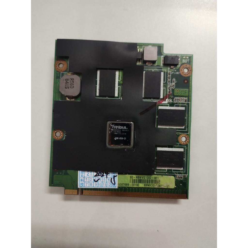 Original 9650M GT 9650MGT G96-650-C1 1024MB MXM-II vga card for ASUS X83V N80V M50V M70V X57V F8V A8