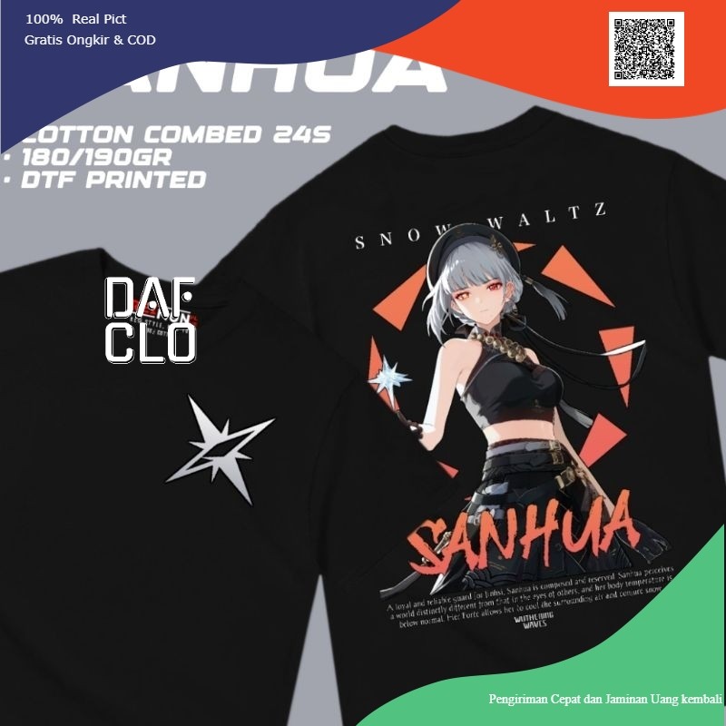 T-Shirt / Kaos Baju Game Sanhua Wuthering Waves d1