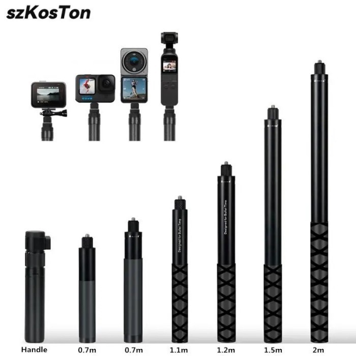 Tongsis Selfie Stick Ultra Long Invisible 1.1–2.5M Untuk Action Cam GoPro Insta360 Angle Super Lebar