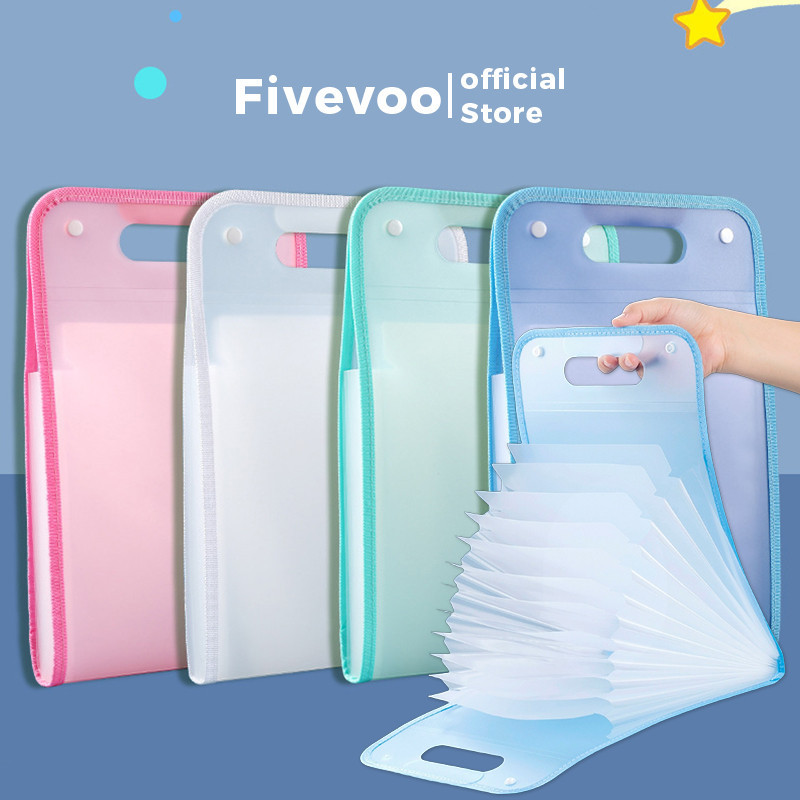 FIVEVOO Tas Map/Tas File Handle Map File Clear Holder Anti Air Multi Layer Tas Dokumen A4 Folder Map