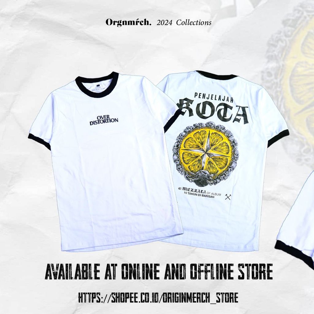 Tshirt OVER DISTORTION - PENJELAJAH KOTA (white)