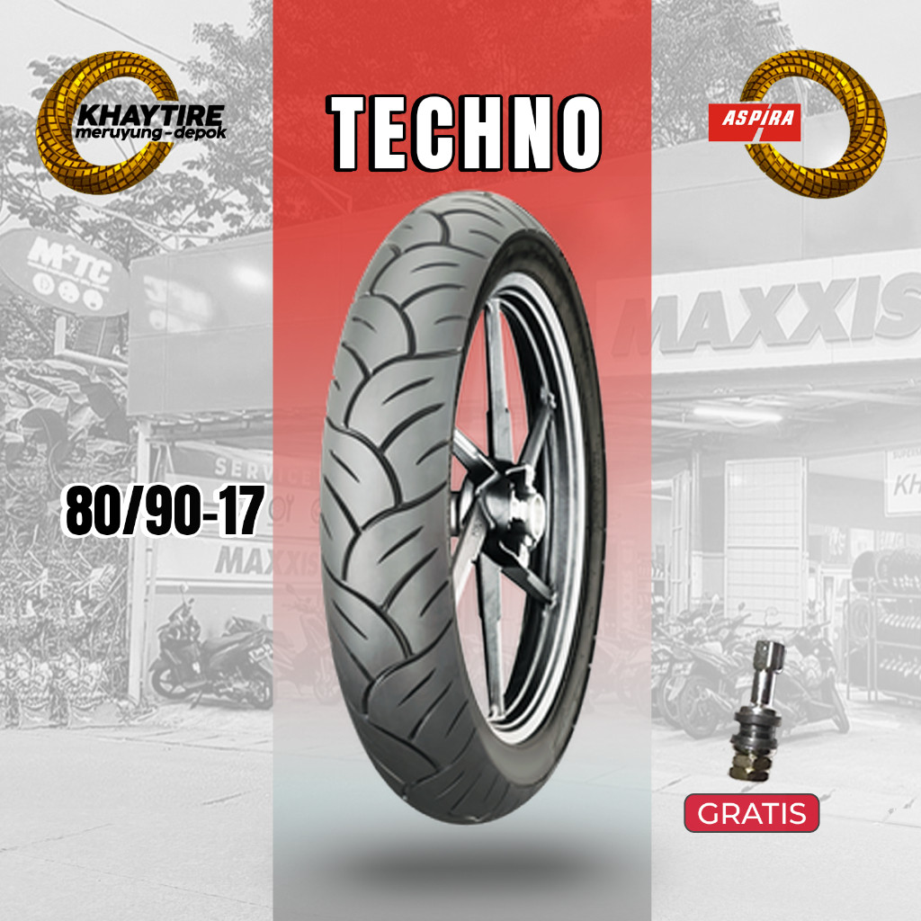 Ban Motor ASPIRA MAXIO TECHNO 80/90 Ring 17 Tubeless