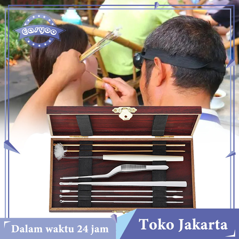 8pcs Alat Pembersih Kuping Stainless Pembersih Telinga Ear Wax Picker Alat Pembersih Telinga Lengkap