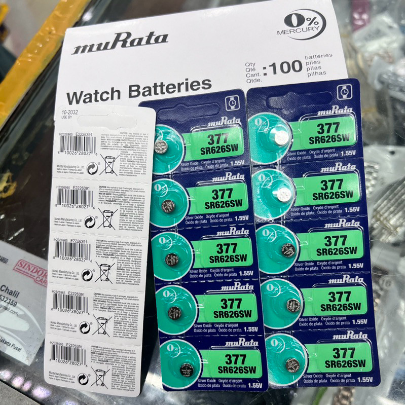 Batrai Jam Tangan Murata 377 Atau 626 batrai 626 murata Baterai Murata