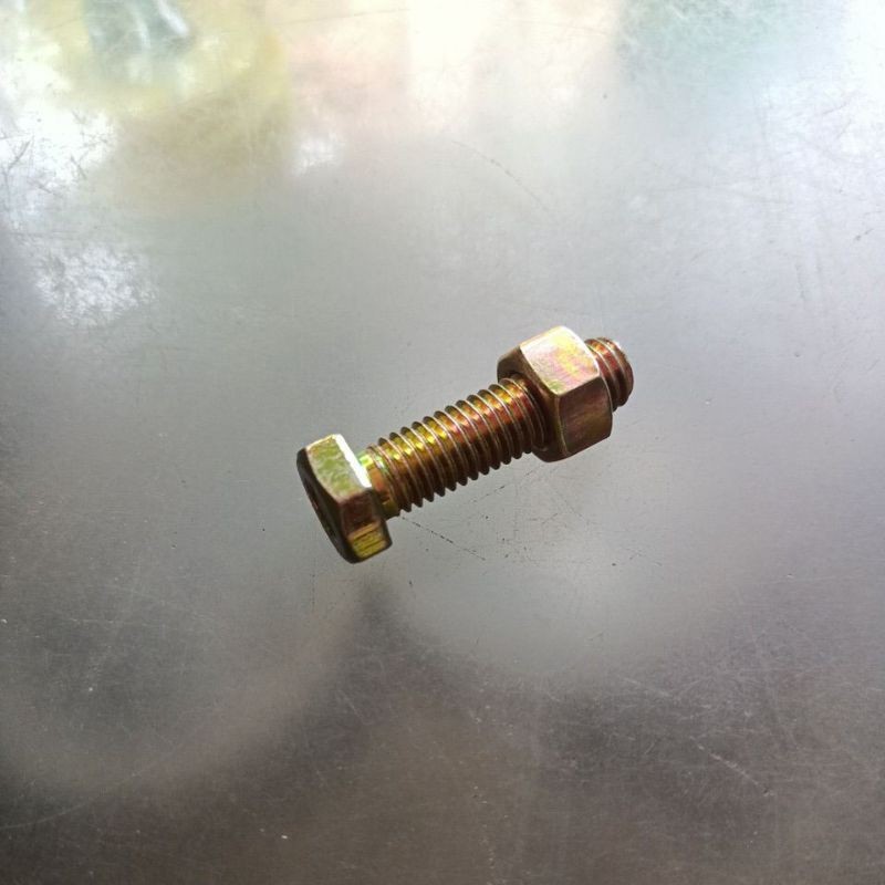 Baut Mur 12 kuning BMK 8 x 30mm ( 10 biji )