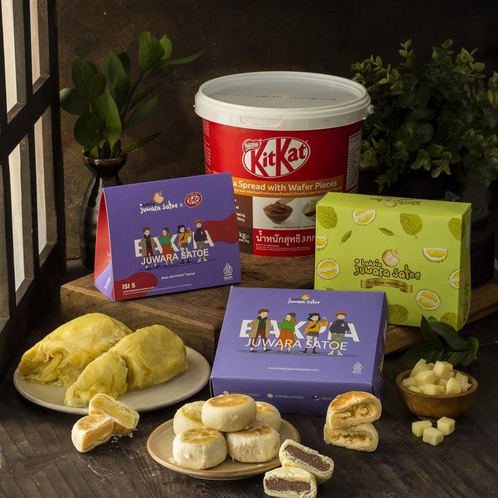 [ 3 BOX ] PAKET BAKPIA PREMIUM KITKAT 2 (KITKAT, DURIAN, KEJU) - BAKPIA JUWARA SATOE