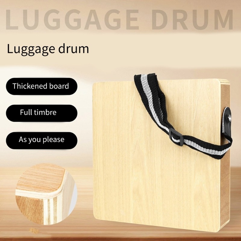 92ME Travel Cajon Box Drum Flat Hand Drum with Strings Percussion Box Musical Instrument Cajon Box D