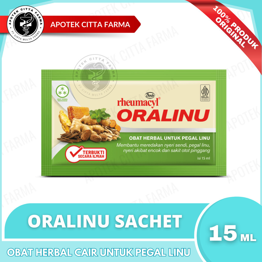 Rheumacyl Oralinu Cair Per 1 Sachet @ 15 ml - Membantu Meredakan Nyeri Sendi / Pegal Linu / Nyeri Ak