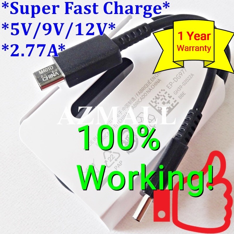 (25W Pengisian Super Cepat) ASLI ORI Samsung EP-DG977 3A Kabel PD Tipe C Galaxy S22 5G S21 FE A24 A3