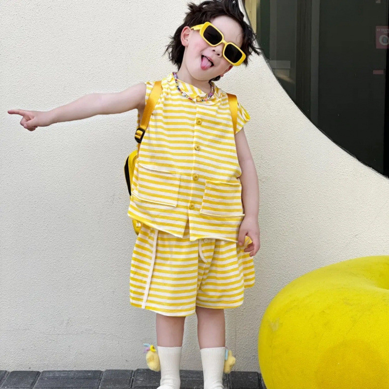 Baju anak-anak bergaris ala Korea - garis-garis keren