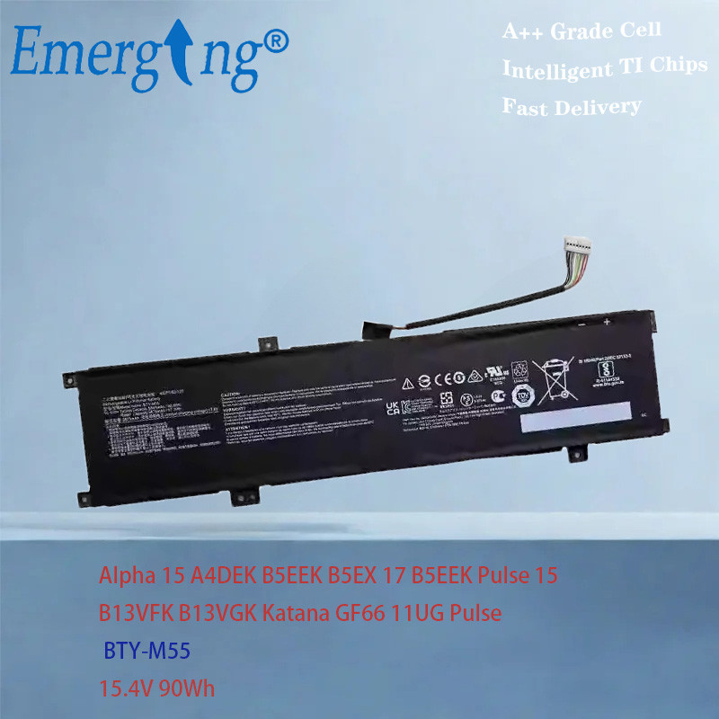 BTY-M55 Battery For MSI  Alpha 15 A4DEK B5EEK B5EX 17 B5EEK Pulse 15 B13VFK B13VGK Katana GF66 11UG 