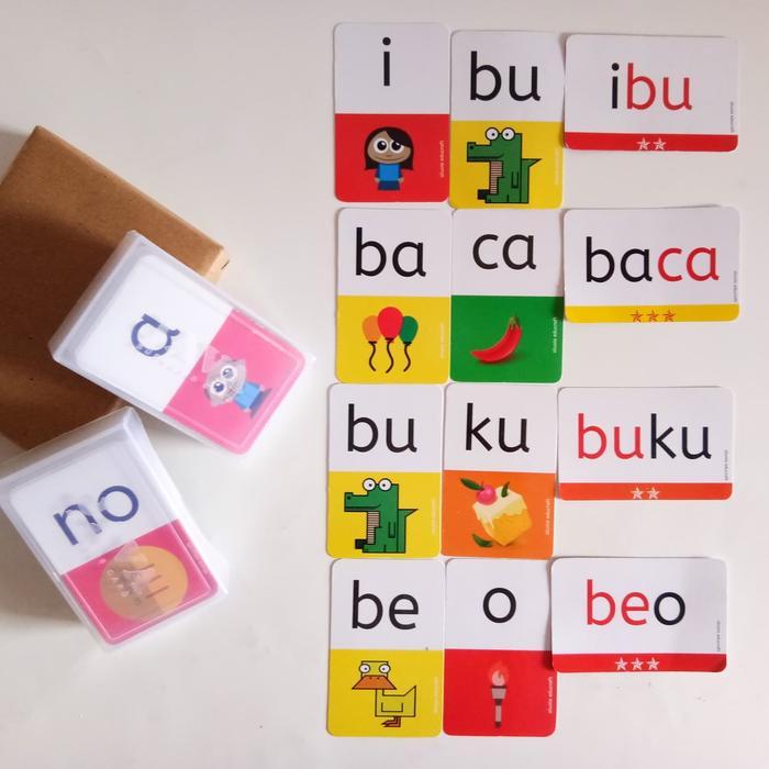 Murah Flashcard Baca Kartu Baca Anak Belajar Membaca Alusia