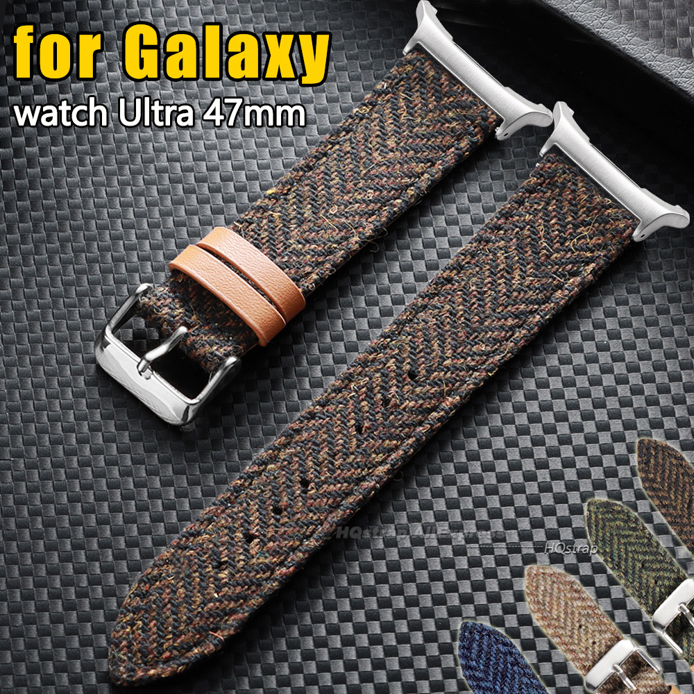 Nylon Wat Strap  for Samsung Galaxy Wat Ultra 47mm No Gap Bracelet for Galaxy Wat 7 47mm Vintage Can