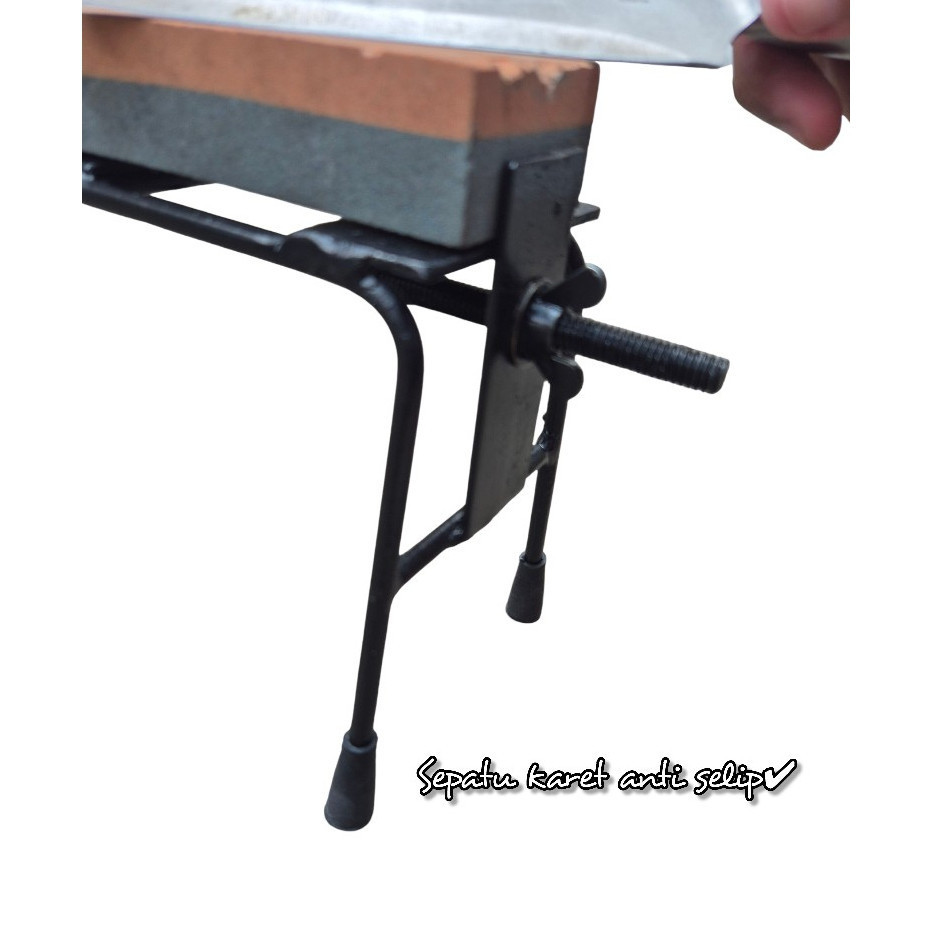 Tatakan Dudukan Batu Asah Pisau Keramik & Diamond - Wadah Besi Pengasah Pisau