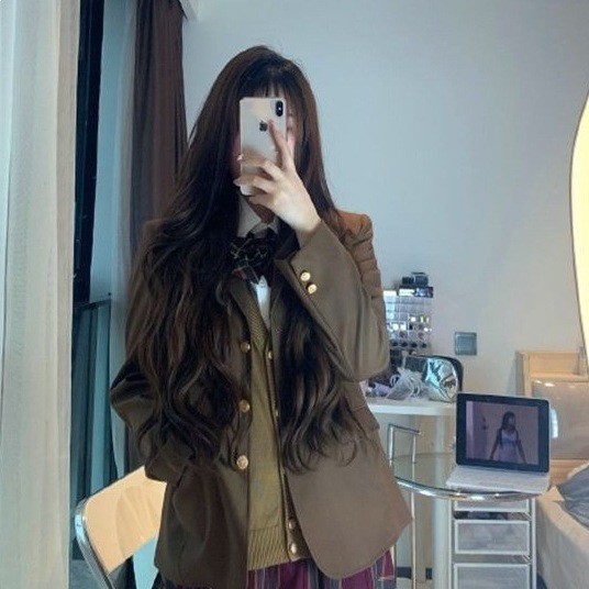 Sekolah menengah perempuan berkualitas tinggi jK Seragam kerja Jaket seragam sekolah, atasan bergaya