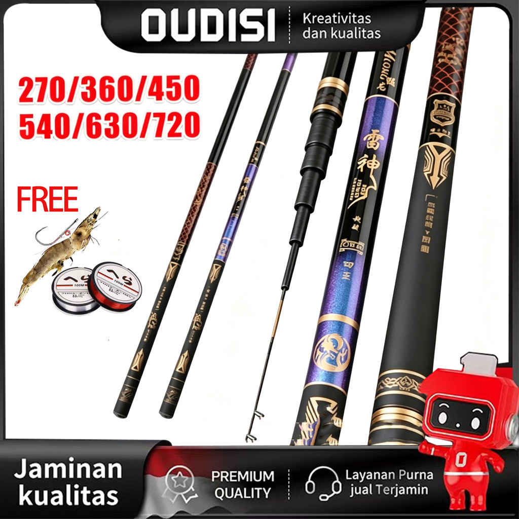 Joran Pancing Tegek Kagawa Batik Hantu Tua Joran 270-720 Carbon Medium Hard Pancing