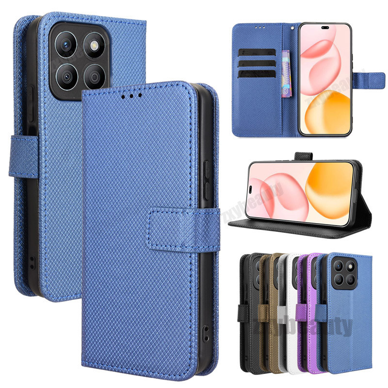 Casing untuk Honor X7d 400 Smart X8B X8A X6C X8C 5G 4G 2025, Casing Dompet Kulit Berlian Mewah untuk