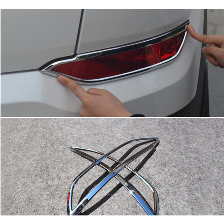ABS Chrome Rear Fog Light Lamp Cover Trim Tail Fog Light Cover For Hyundai Tucson 2015 2016 2017 Car
