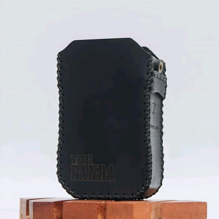 Gantungan Kunci sarung sleeve kulit handmade panda Vee 2 full lanyard