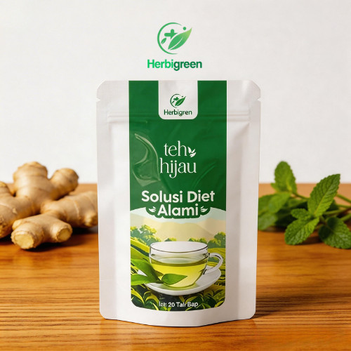HERBIGREEN Teh hijau pelangsing badan / teh celup jati cina / tea jati china / teh china / melangsin
