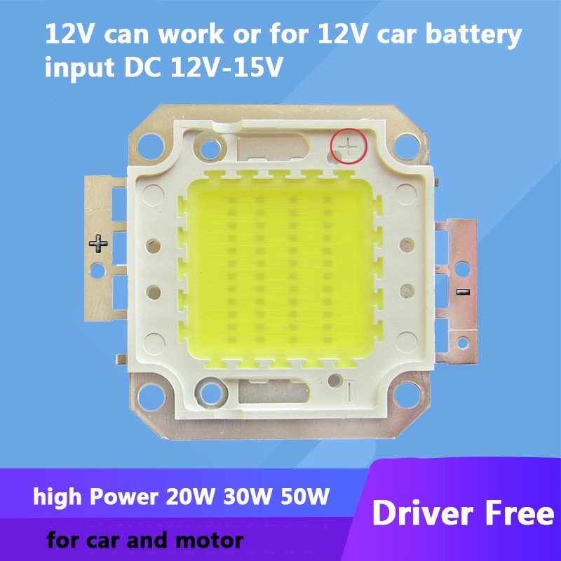DC 12V - 15V 10W 20W 30W 50W Dioda Lampu LED SMD Untuk Mobil Baterai 12V