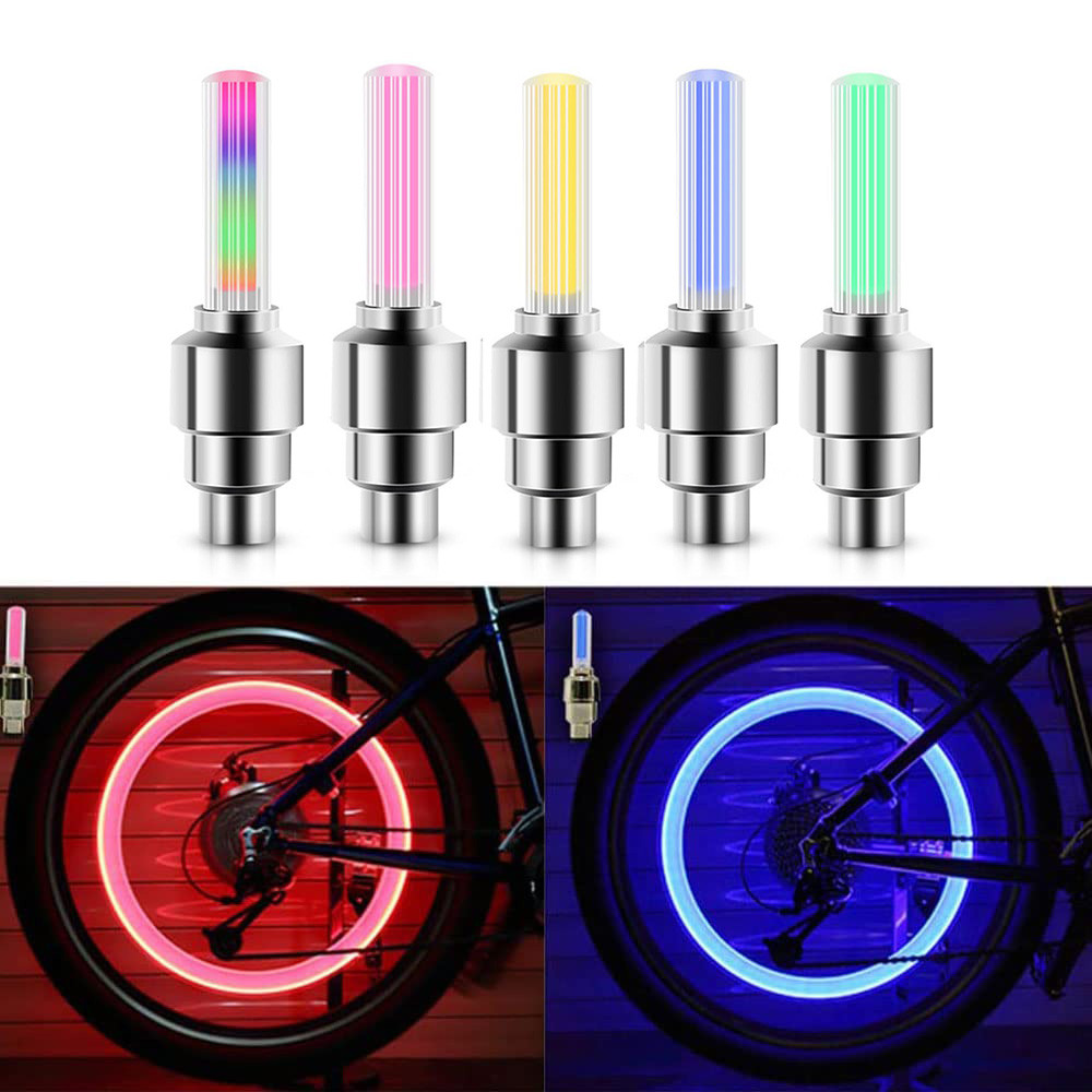 LED Bicycle Valve Light, Neon Bicycle Spoke Light, Bicycle Tire Valve Light, Night Ring Warning Ligh